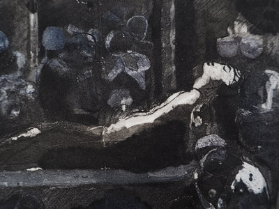 Auguste RODIN : La mort du roi - Héliogravure (détail)