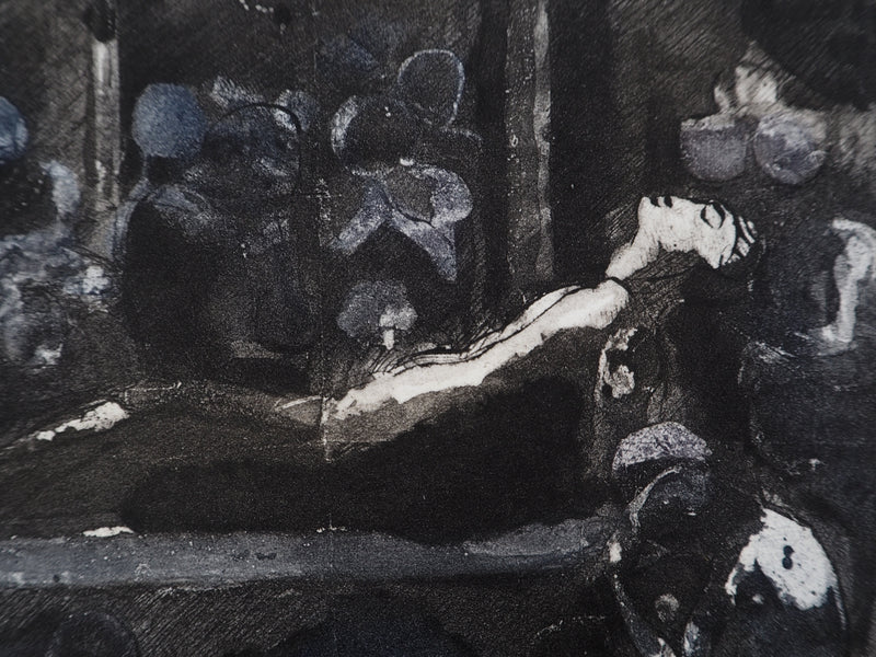 Auguste RODIN : La mort du roi - Héliogravure (détail)