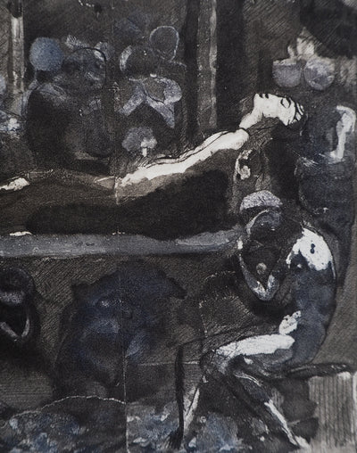 Auguste RODIN : La mort du roi - Héliogravure (détail)