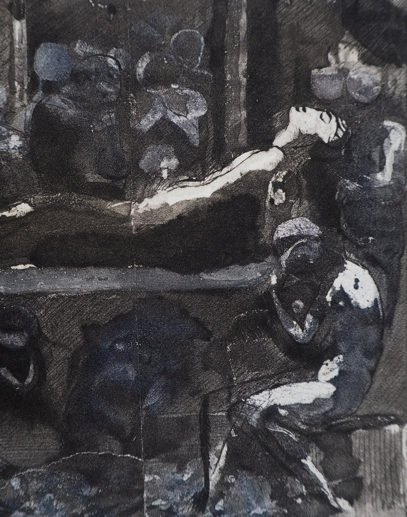 Auguste RODIN : La mort du roi - Héliogravure (détail)