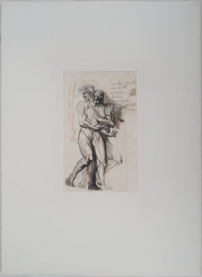 Auguste RODIN : Ombre parlant à Dante - Héliogravure (détail)