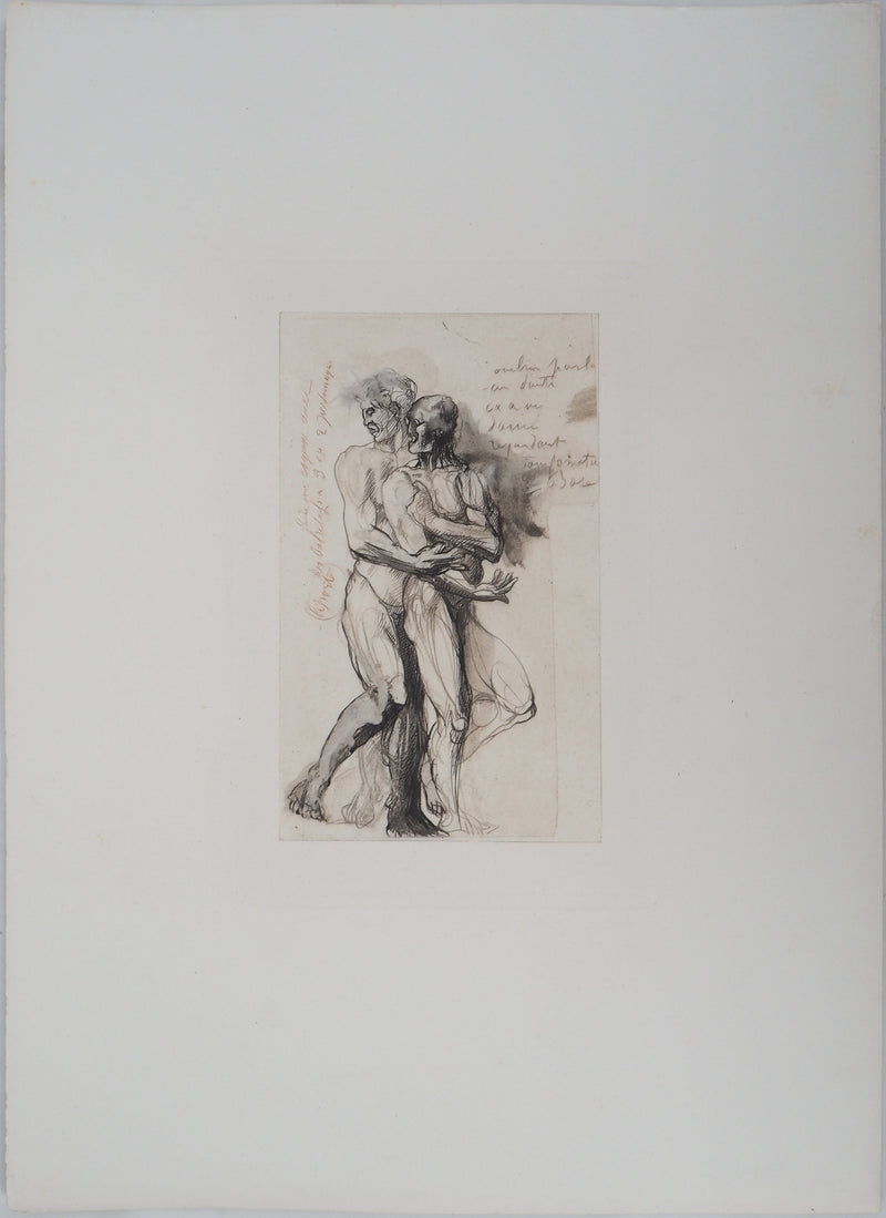 Auguste RODIN : Ombre parlant à Dante - Héliogravure (détail)