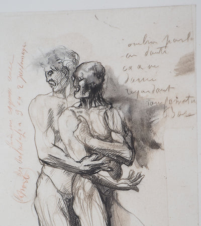 Auguste RODIN : Ombre parlant à Dante - Héliogravure (détail)