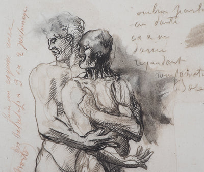Auguste RODIN : Ombre parlant à Dante - Héliogravure (détail)