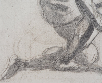 Auguste RODIN : Ombre d'homme - Héliogravure (détail)