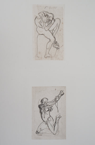 Auguste RODIN : Deux planches : Ombres - Héliogravure