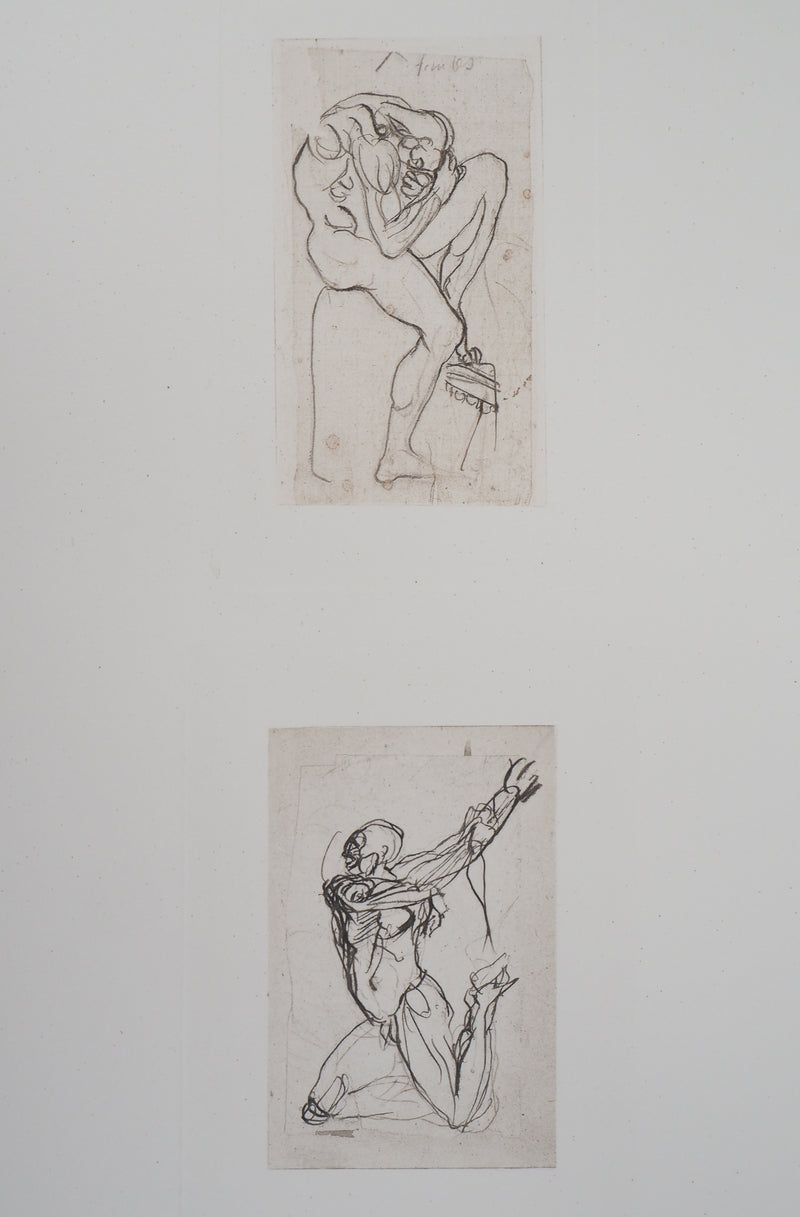 Auguste RODIN : Deux planches : Ombres - Héliogravure