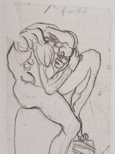 Auguste RODIN : Deux planches : Ombres - Héliogravure (détail)