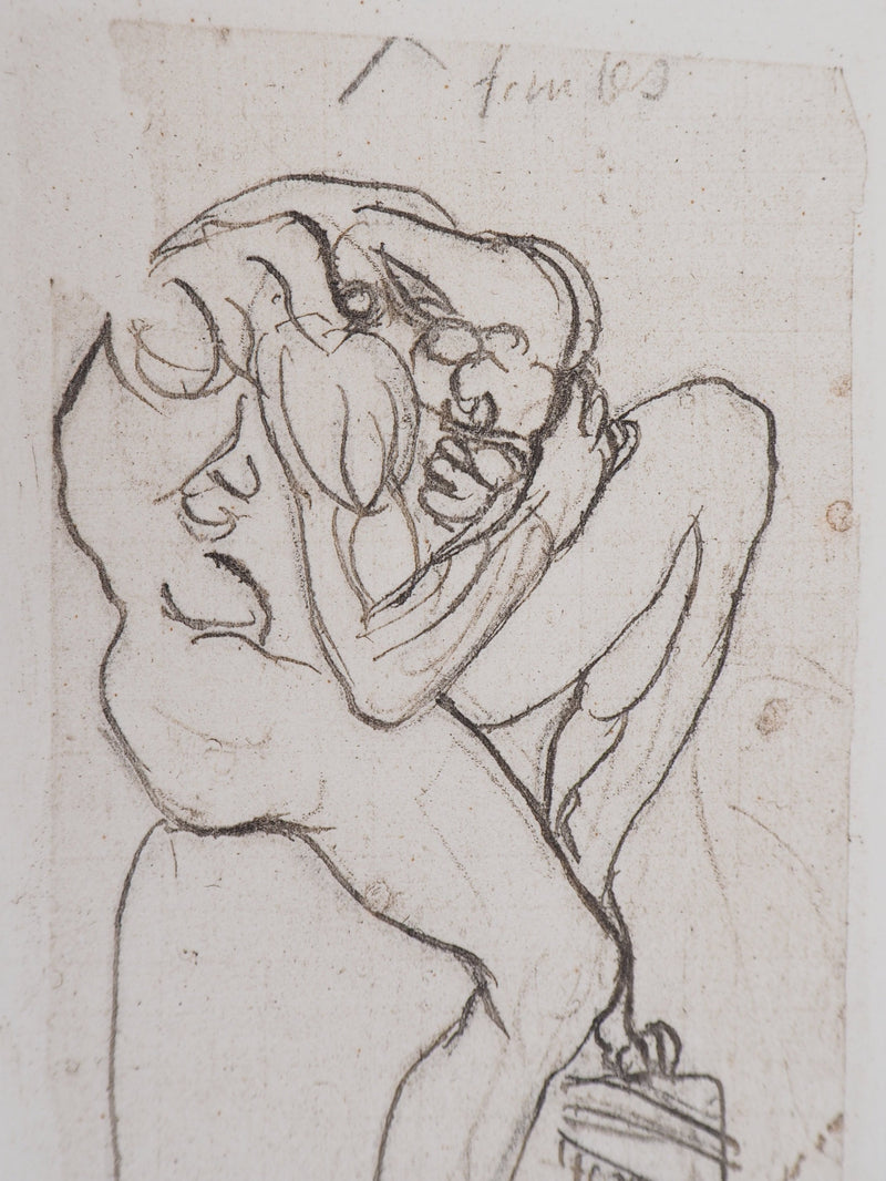 Auguste RODIN : Deux planches : Ombres - Héliogravure (détail)