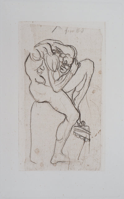 Auguste RODIN : Deux planches : Ombres - Héliogravure (détail)
