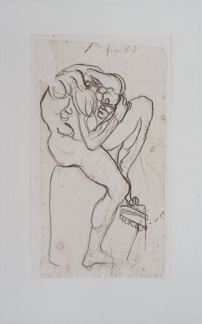 Auguste RODIN : Deux planches : Ombres - Héliogravure (détail)