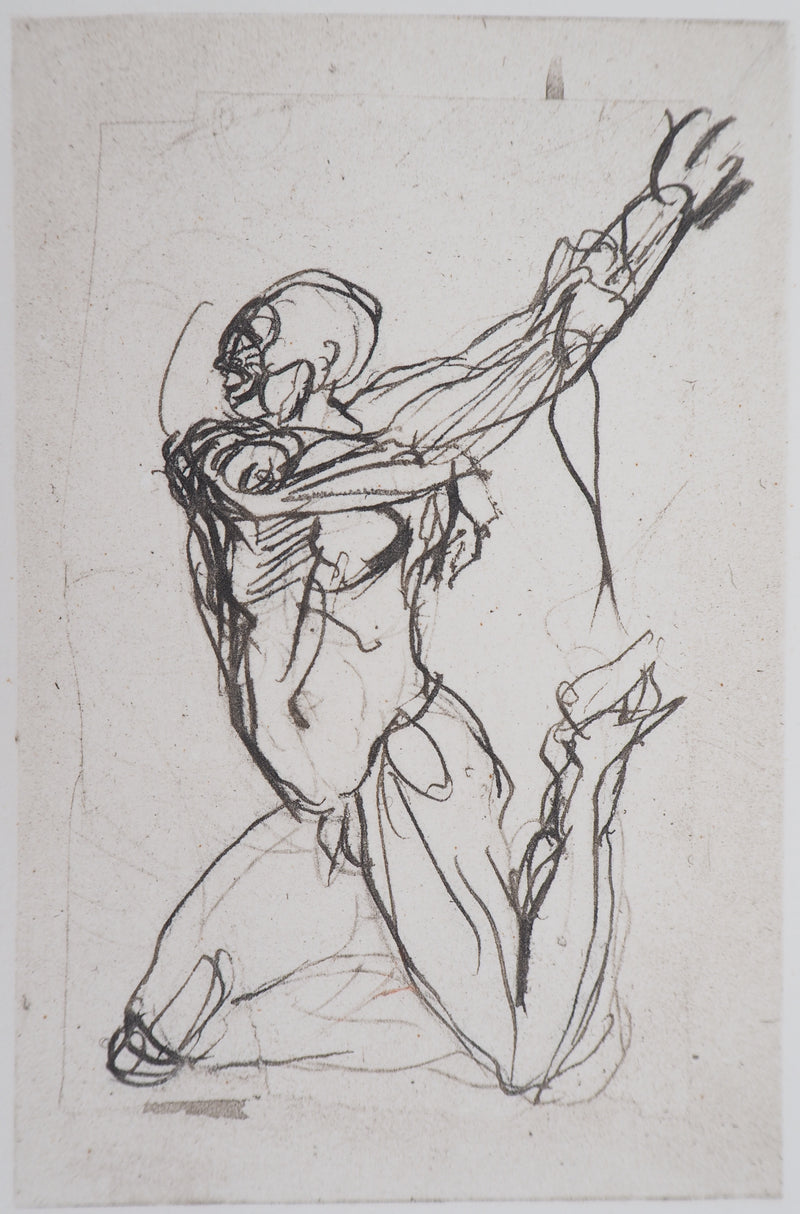 Auguste RODIN : Deux planches : Ombres - Héliogravure (détail)