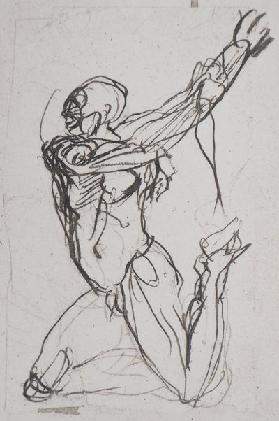 Auguste RODIN : Deux planches : Ombres - Héliogravure (détail)