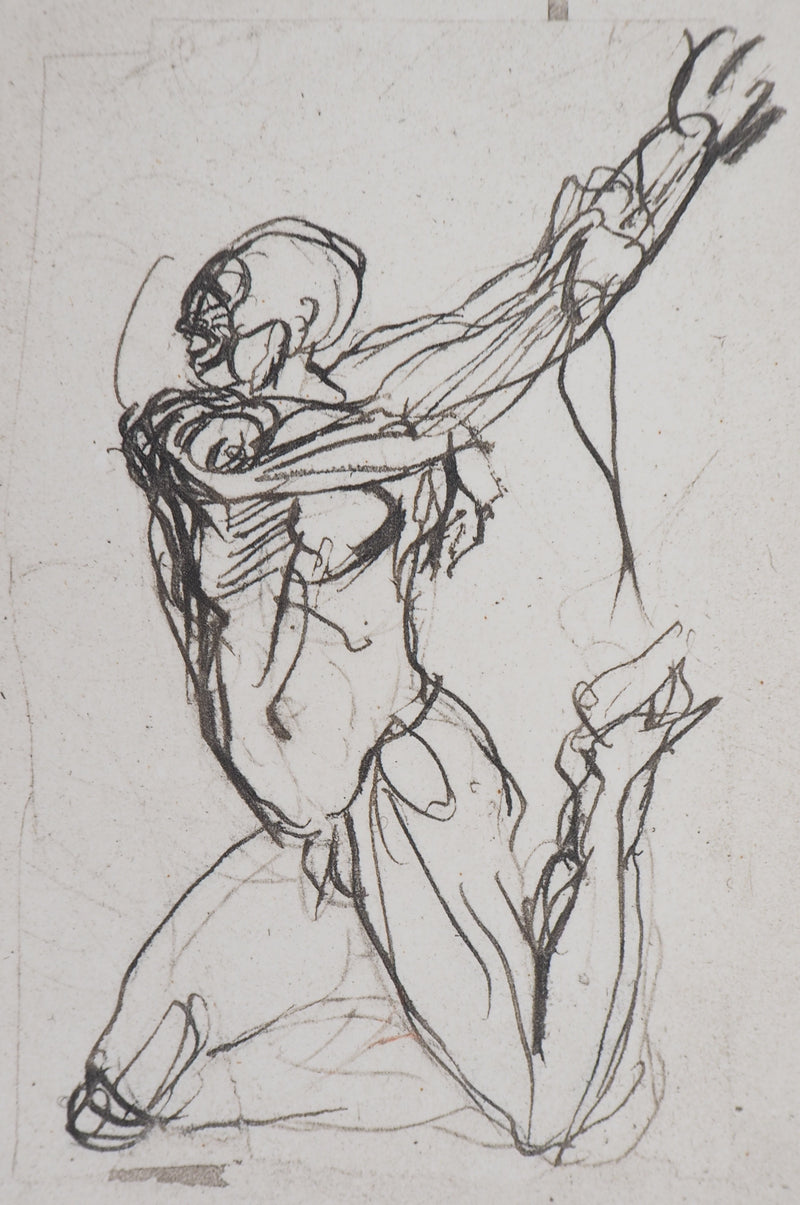 Auguste RODIN : Deux planches : Ombres - Héliogravure (détail)