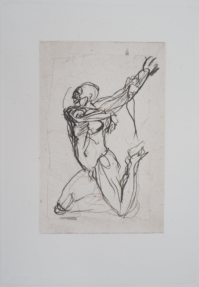 Auguste RODIN : Deux planches : Ombres - Héliogravure (détail)