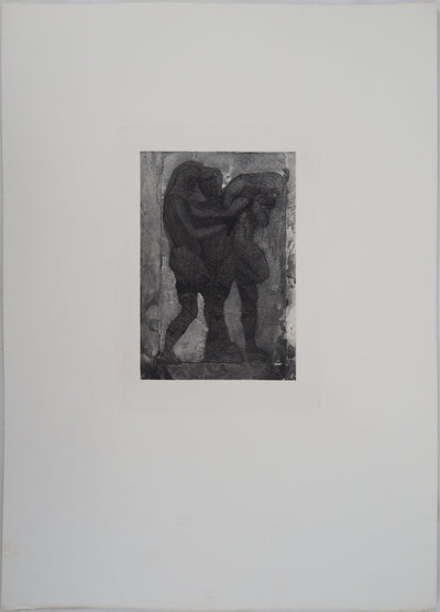 Auguste RODIN : Ombres de trois guerriers - Héliogravure (détail)