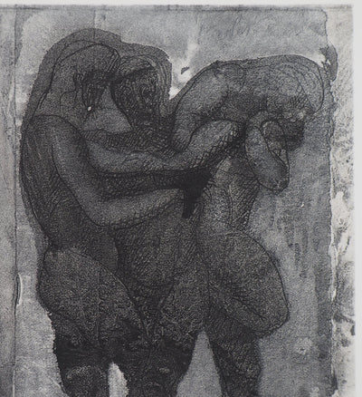 Auguste RODIN : Ombres de trois guerriers - Héliogravure (détail)