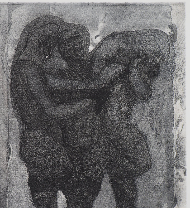 Auguste RODIN : Ombres de trois guerriers - Héliogravure (détail)