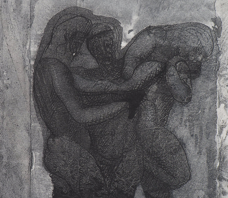 Auguste RODIN : Ombres de trois guerriers - Héliogravure (détail)
