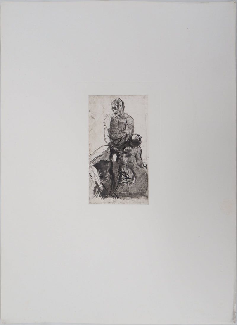 Auguste RODIN : Père et enfant, 1897 - Héliogravure (détail)