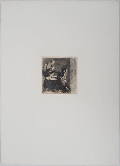 Auguste RODIN : Scène familiale - Héliogravure (détail)
