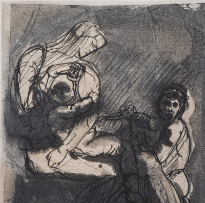 Auguste RODIN : Scène familiale - Héliogravure (détail)
