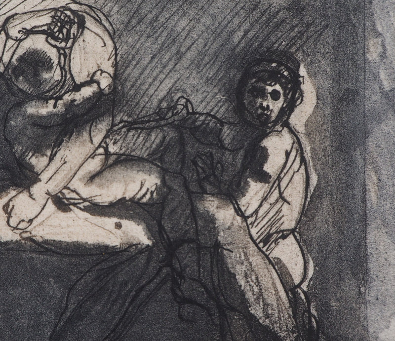 Auguste RODIN : Scène familiale - Héliogravure (détail)