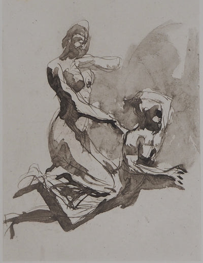 Auguste RODIN : Scène de lutte - Héliogravure