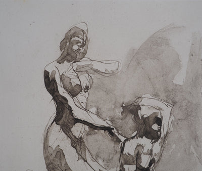Auguste RODIN : Scène de lutte - Héliogravure (détail)