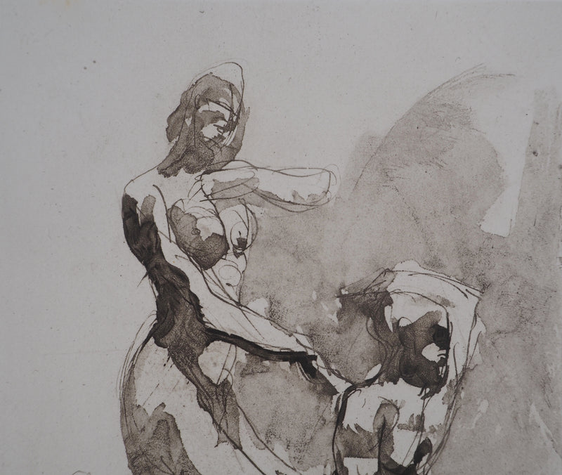 Auguste RODIN : Scène de lutte - Héliogravure (détail)