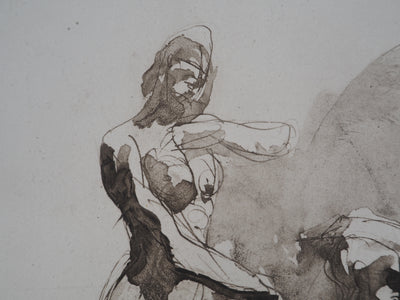 Auguste RODIN : Scène de lutte - Héliogravure (détail)