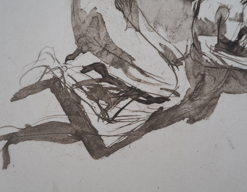Auguste RODIN : Scène de lutte - Héliogravure (détail)