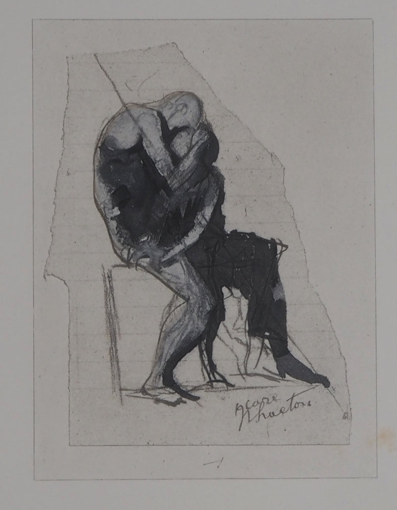 Auguste RODIN : Tendre baiser - Héliogravure