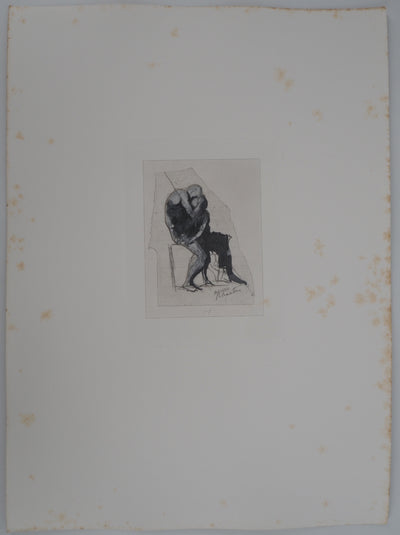 Auguste RODIN : Tendre baiser - Héliogravure (détail)