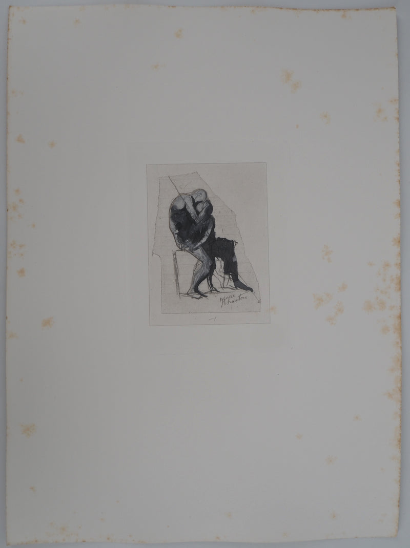Auguste RODIN : Tendre baiser - Héliogravure (détail)