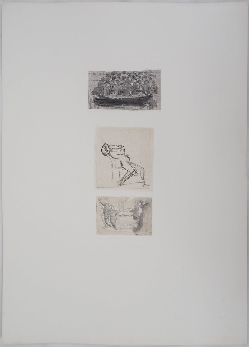 Auguste RODIN : Trois dessins - Héliogravure (détail)