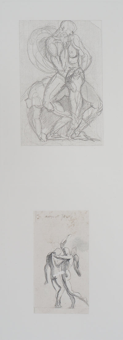 Auguste RODIN : Ugolin et l'Ange - Héliogravure (détail)