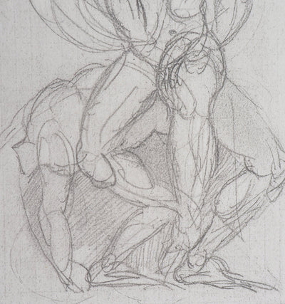 Auguste RODIN : Ugolin et l'Ange - Héliogravure (détail)