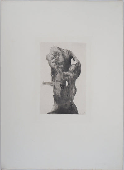 Auguste RODIN : Ugolin emprisonné - Héliogravure (détail)