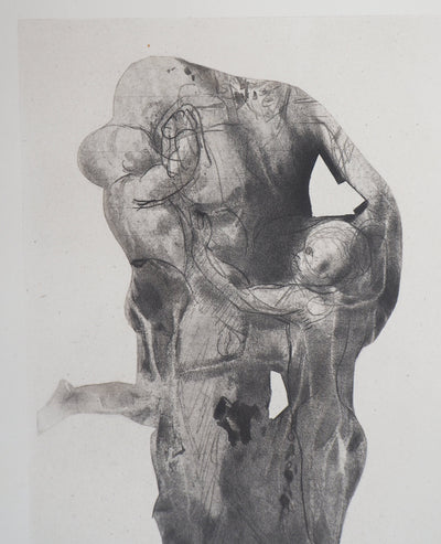 Auguste RODIN : Ugolin emprisonné - Héliogravure (détail)