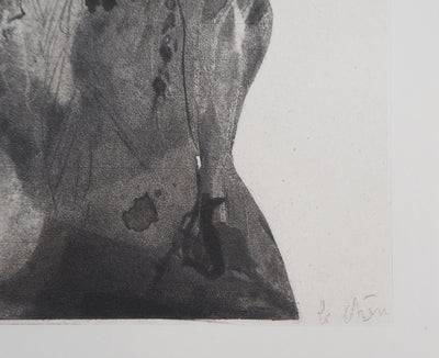 Auguste RODIN : Ugolin emprisonné - Héliogravure (détail)