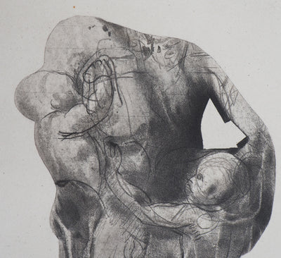 Auguste RODIN : Ugolin emprisonné - Héliogravure (détail)