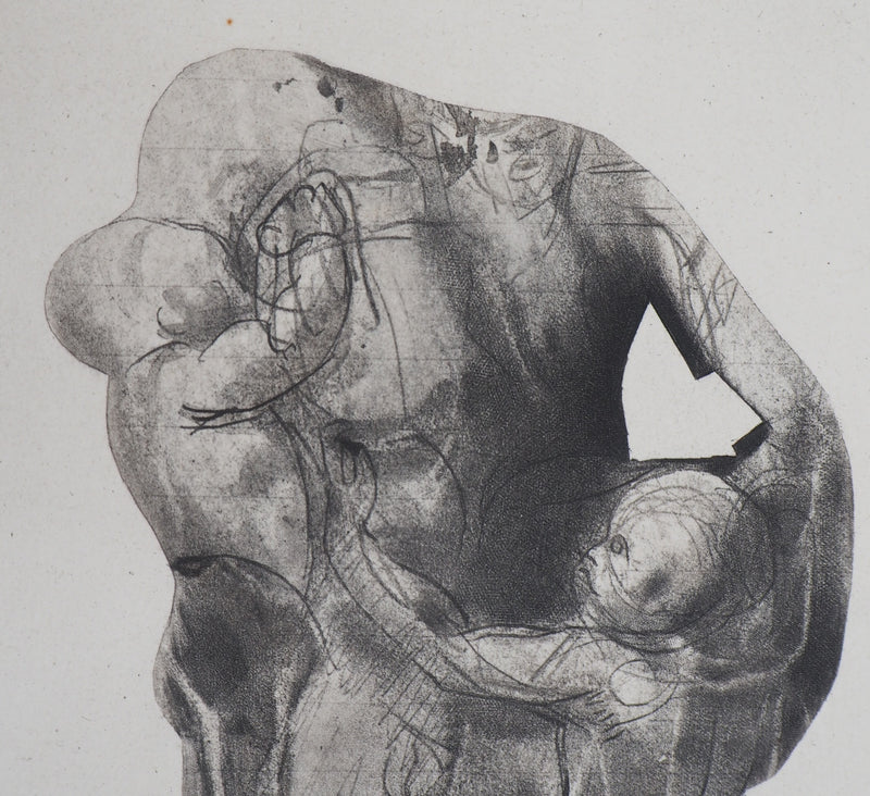 Auguste RODIN : Ugolin emprisonné - Héliogravure (détail)