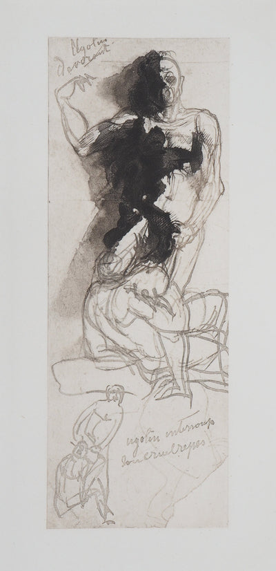 Auguste RODIN : Ugolin raconte au Dante - Héliogravure