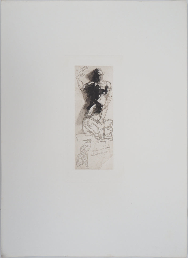 Auguste RODIN : Ugolin raconte au Dante - Héliogravure (détail)