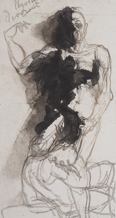 Auguste RODIN : Ugolin raconte au Dante - Héliogravure (détail)