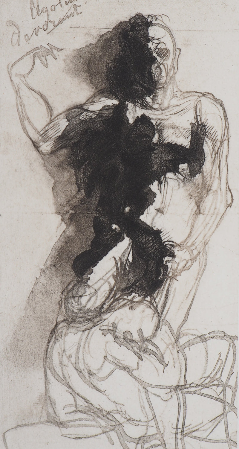 Auguste RODIN : Ugolin raconte au Dante - Héliogravure (détail)