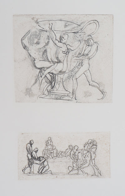 Auguste RODIN : Vénus, étude de vase et bas-relief - Héliogravure