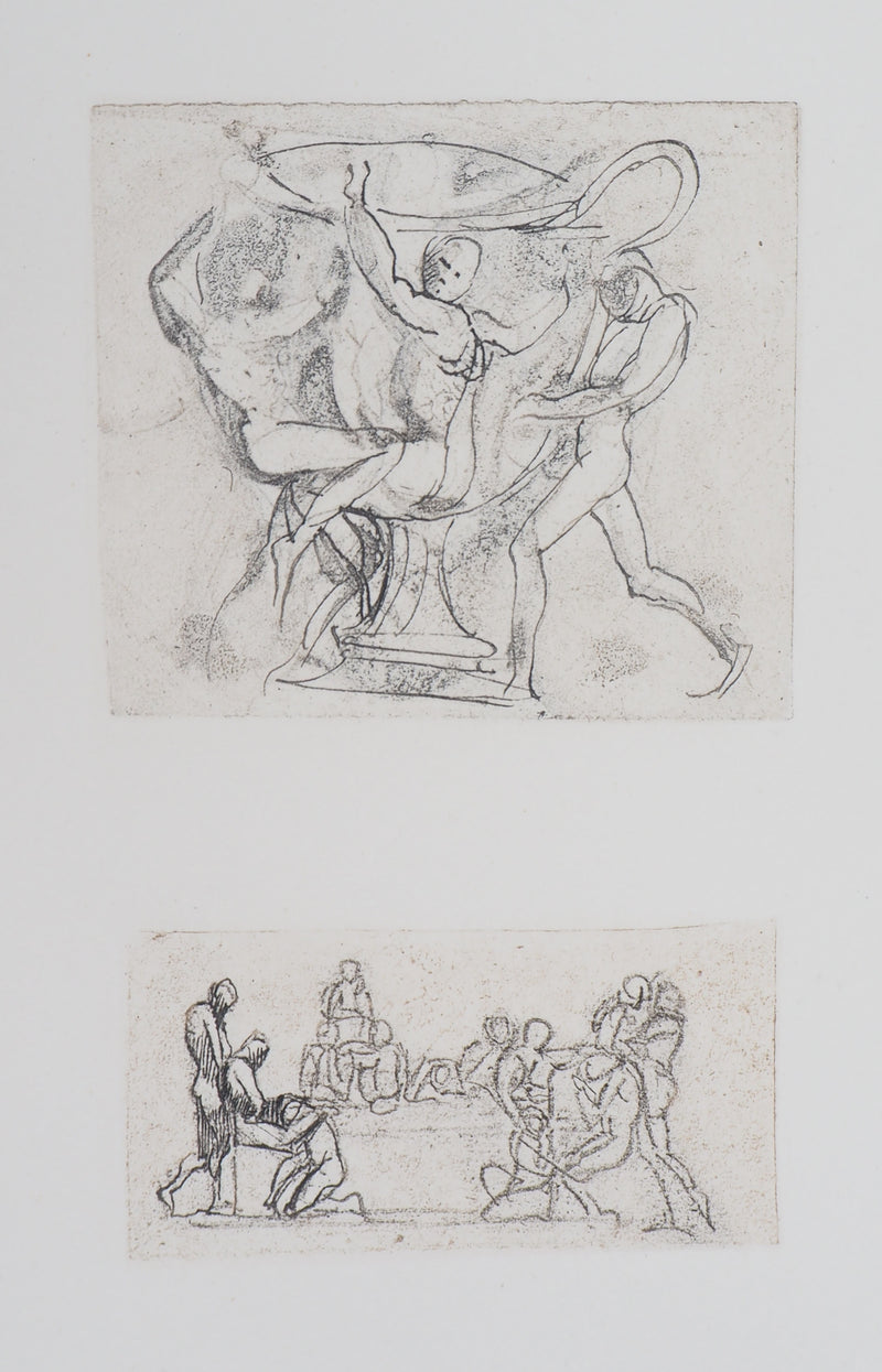 Auguste RODIN : Vénus, étude de vase et bas-relief - Héliogravure