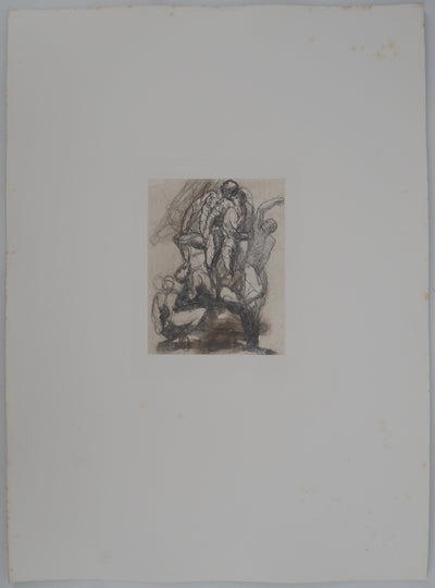 Auguste RODIN : Les victorieux - Héliogravure (détail)